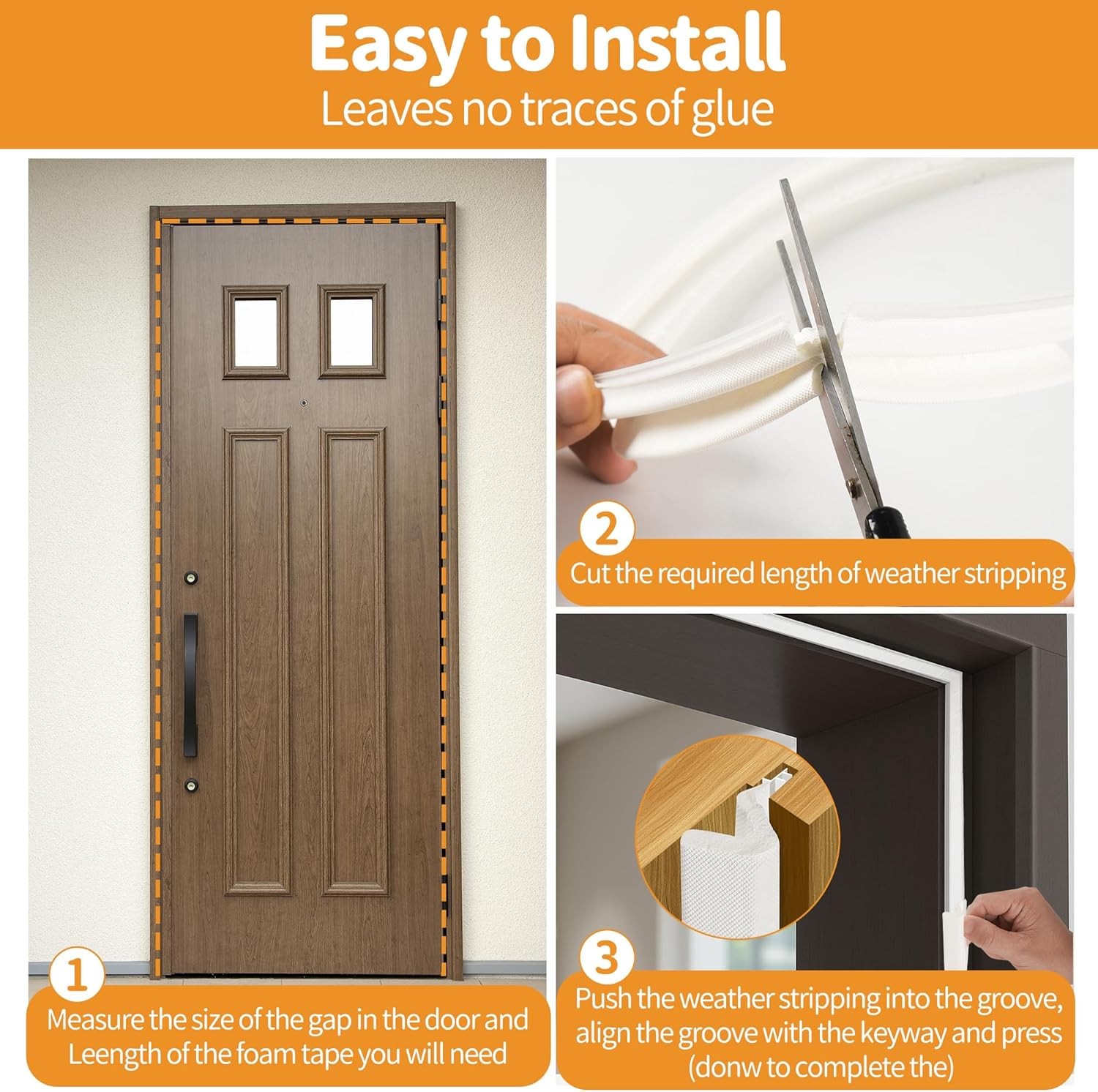 40FT Weather Stripping Door Seal Strip – Soundproof Door Frame Seal for Large 