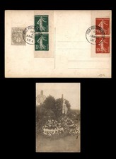Mayfairstamps France 1910s Sower Pairs From Booklet Feldpost cancels RPPc Real P