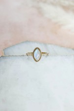 Rainbow Moonstone Ring Sterling Silver Gold Vermeil Marquise Shape Gift for her