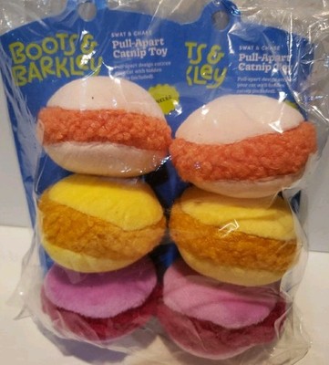 Boots & Barkley Macaron Pull-Apart Trio Cat Toy Pack Of 2 Packages