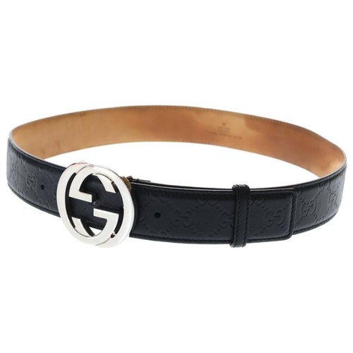 Used GUCCI GG interlocking leather belt black 85/34