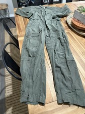 US Military Coveralls Flyers Mens 46L Green CWU-27P Pilot Summer Flight Suit