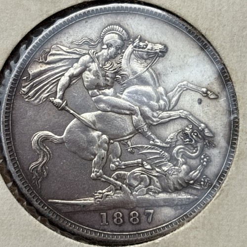 1887 QUEEN VICTORIA SILVER CROWN COIN - Picture 4 of 4