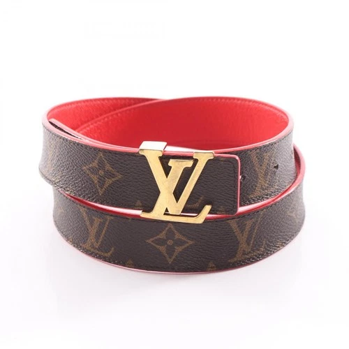 LOUIS VUITTON Ceinture Initial Reversible belt M9498 Monogram leather GHW rouge