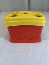 Fisher-Price Baby's First Blocks Red Yellow Storage Bucket w/ 10 Blocks Toddler