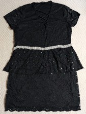 Ambiance Womens XX Large Black Nylon Blend Short Sleeve Dress 24
