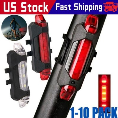 5 LED USB Rechargeable Bike Tail Light Bicycle Safety Cycling Warning Rear Lamp