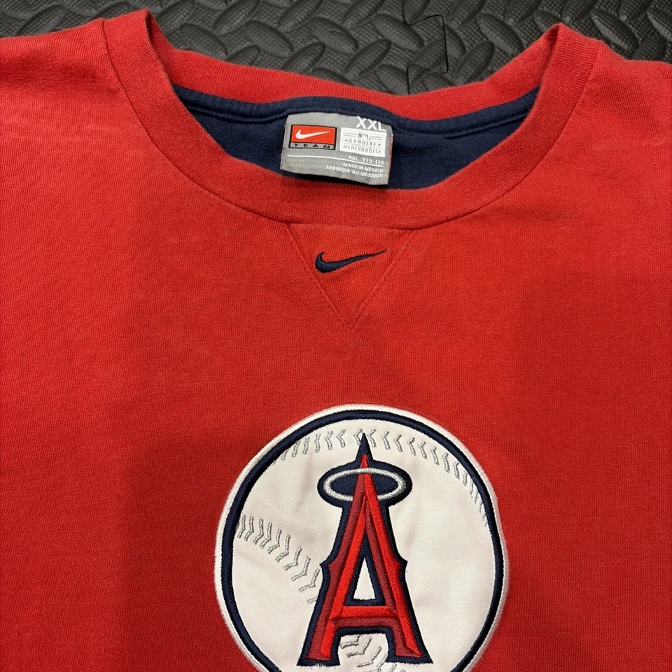 Raro De Colección 1990’s Equipo Nike MLB Anaheim Angels Talla XXL Rojo Shohei Ohtani Mike Trout Foto 4 de 4