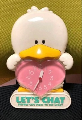 80er Let's Chat Sony Herzform Fancy Showa Retro Wand Tischuhr Selten