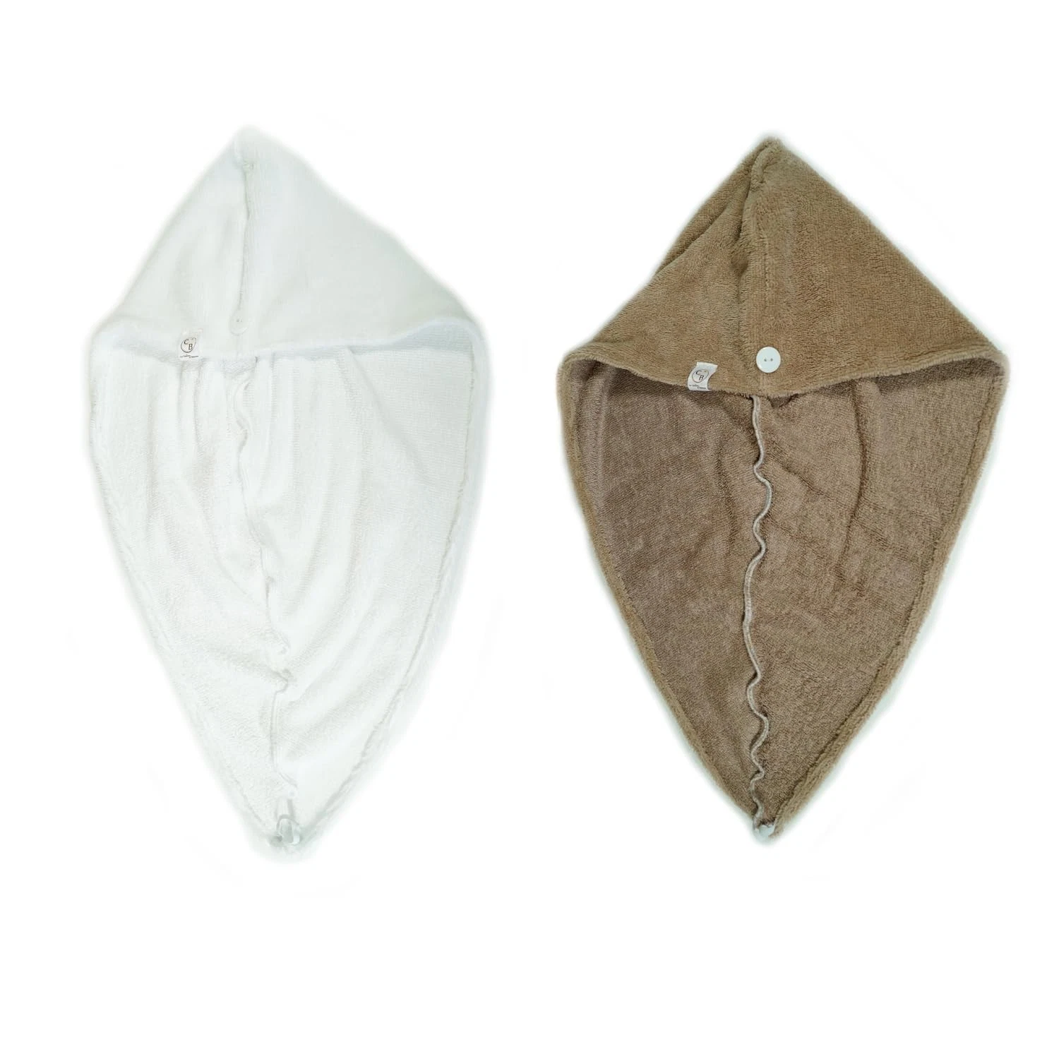 Set 2 Piece Bamboo Microfiber Hair Towels - Absorbent & Soft - Quick Dry...