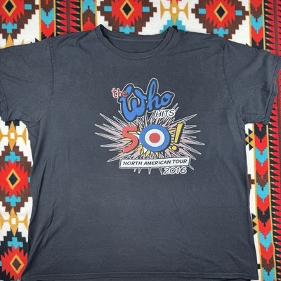 The Who Hits 50 North American Tour 2016 Concert T-Shirt Black