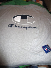 NWT CHAMPION MENS LONG SLEEVE LOGO T SHIRT GRAY 3XL