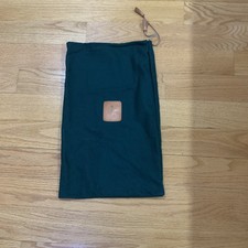 VINTAGE POLO RALPH LAUREN GRÜN SCHUHTASCHE LEDER KORDELZUG QUASTE HERGESTELLT IN ITALIEN