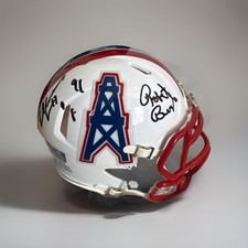 Robert Brazile & Earl Campbell Autographed Houston Oilers Mini Helmet-Whitnessed