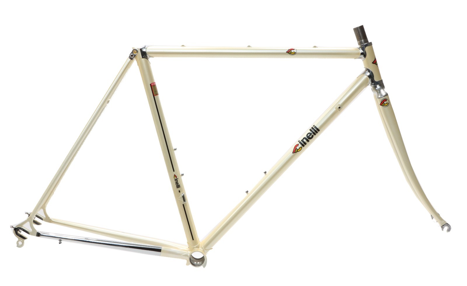 Cinelli Supercorsa Frameset 51cm C-T Pearl White Columbus SLX Italy Rim NEW NOS