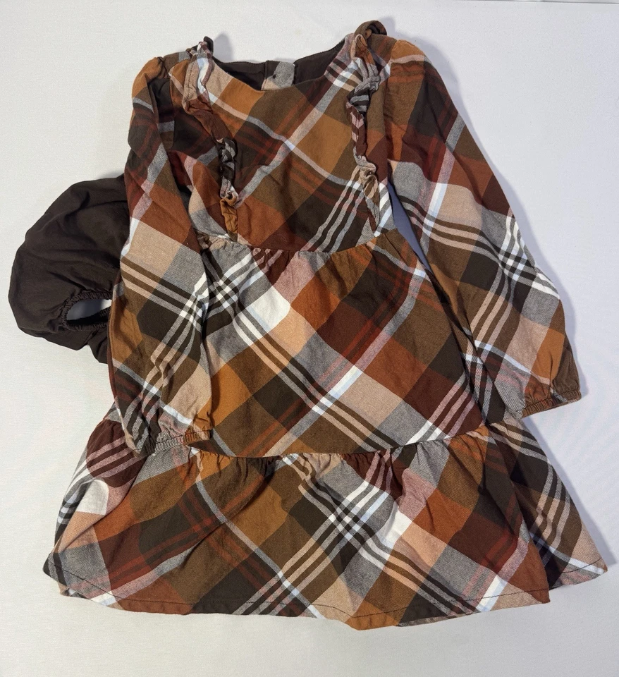 Vestido Gymboree Manga Larga Cuadros Sarga En Niveles Montana Mountain Bloomers Niñas 3T Foto 3 de 4