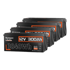4x Humsienk 12v 300ah 15.36kwh Lifepo4 Battery 200a Bms Kayak Marine Home Backup