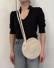 DDP Mango Round summer crossbody Boho bag cotton rotan knit