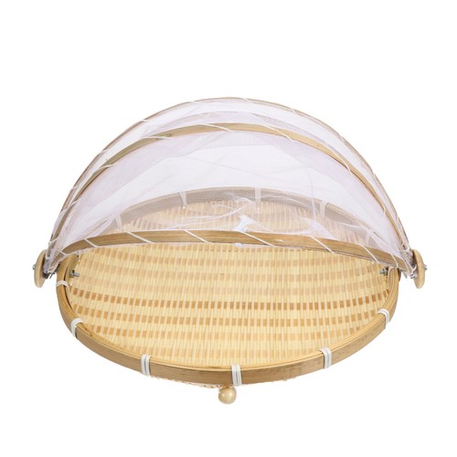 Tienda de alimentos Frutero con tapa Cesta Picnic Bambú A prueba de polvo Pan Niño - Imagen 3 de 12