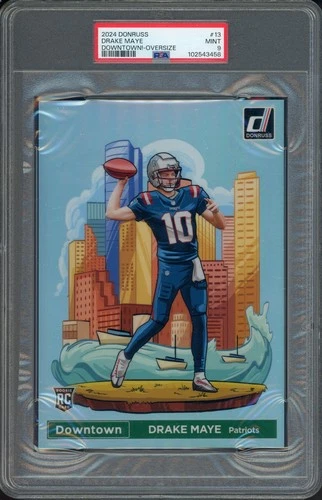 2024 Donruss Downtown JUMBO Oversize #13 Drake Maye Patriots RC Rookie PSA 9
