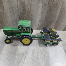 Vintage John Deere Tractor and Seeder Planter Played With Condition