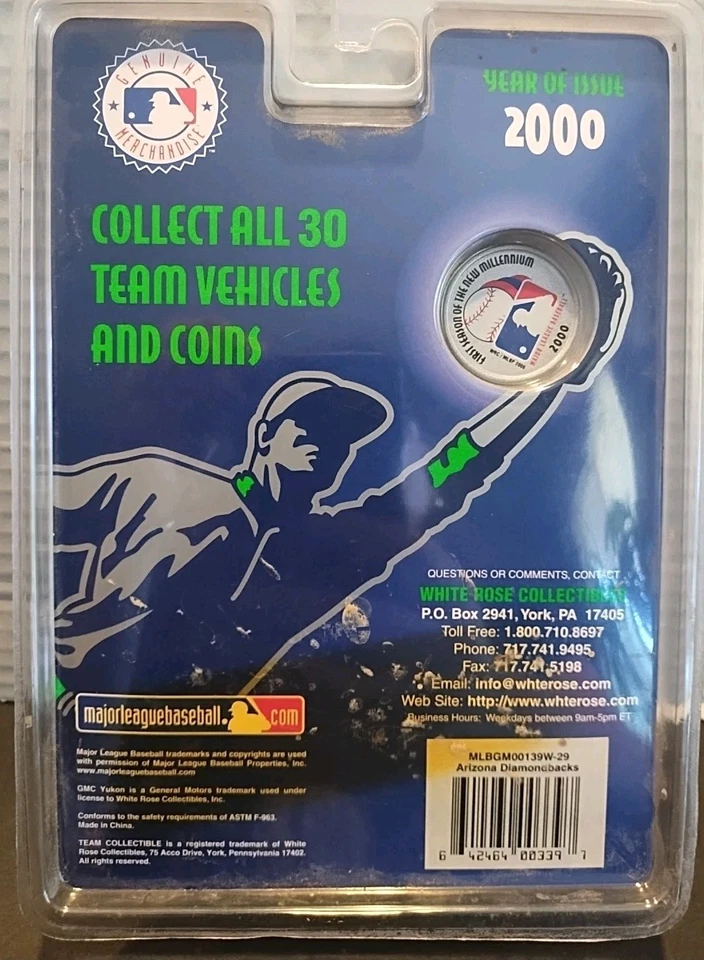 White Rose Collectibles MLB 2000 Seattle Mariners GMC Yukon SUV Diecast Foto 4 de 4