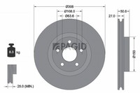 2X Pagid Bremsscheibe InnenbelüFtet Ø308Mm FüR Ford Kuga Iii Dfk Focus Iv