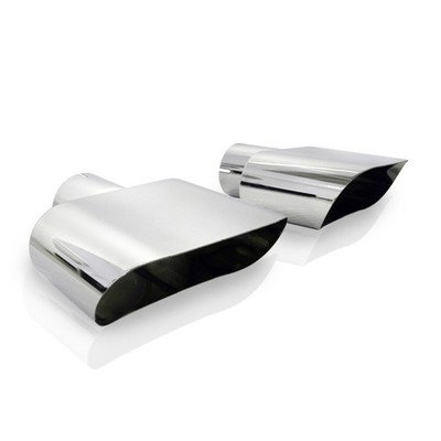 Stainless Works 786250 304 SS Wide Oval Exhaust Tips - 2.5'' Inlet (Pair)