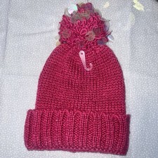 Claire  s Kid  s Pink Pom Pom Toboggan Beanie New Outdoor Accessory