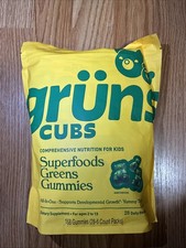 Gruns Cubs Superfoods Greens Gummies For Kids 28 Packs, 168 Gummies