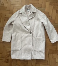 TopShop Pale Pink Double Breasted Cocoon Mohair-Style Coat - Size 10 - Worn Once