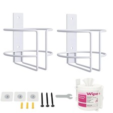 Wall Mount Cleaning Wipes Holder for Clorox  Lysol Wipe Canisters, 2 Pack Me...