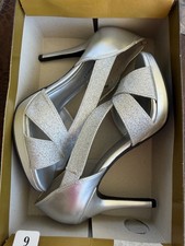 Fioni Night Icicle Glacon Heels Silver-Size 9