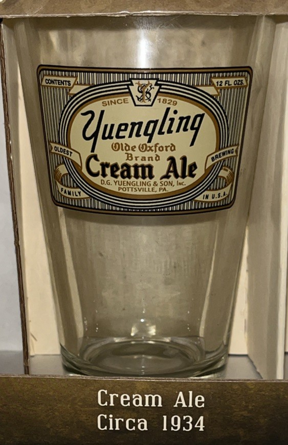 Yuengling RETRO 16 oz Glassware Set - Lager, Ale, Bock, Pilsener 1920-1948 NEW
