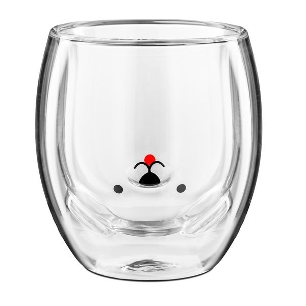 Verre à double paroi chiot 250ml en borosilicate pour café