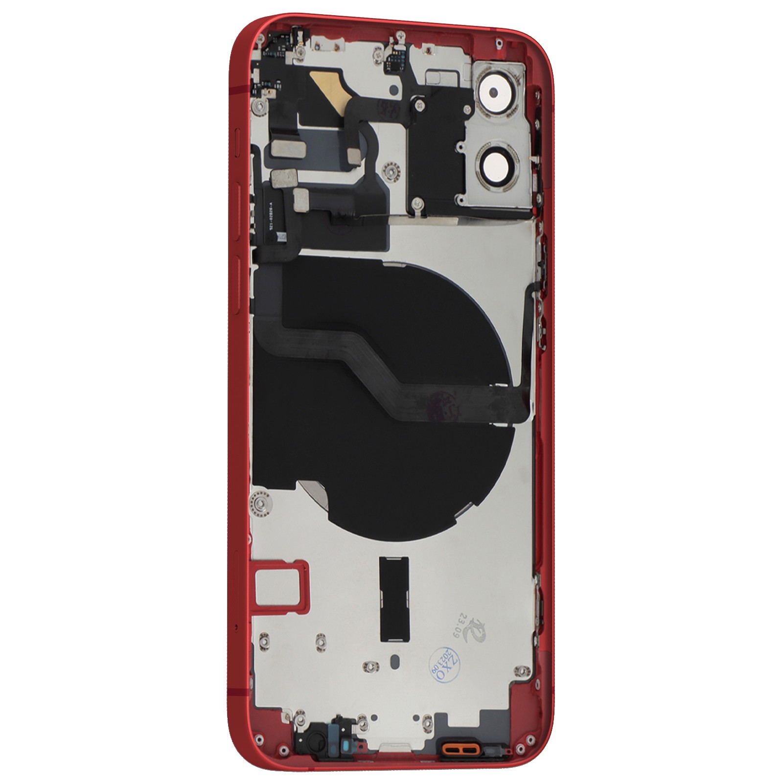 Cadre et cache batterie pour iPhone 12 Clappio complet rouge en aluminium - 2