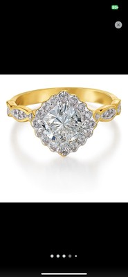  Ring 18 kt vergoldet und 3,4 kt simulierter Diamant. Nagelneu Größe J