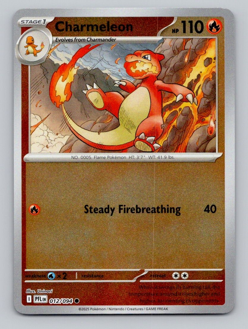 Charmeleon 012/094 Common Phantasmal Flames Pokemon Reverse Holo Near Mint