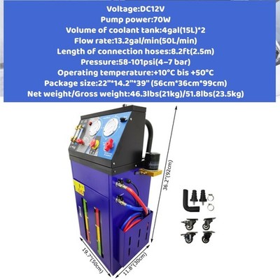 13.2 Gal/min (50 l/min) Car Gasoline Antifreeze Cleaning and Replacement Machine