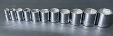 NOS VINTAGE WRIGHT TOOL 3/8” SAE STD 11pc SOCKET SET 6pt CHROME 3/8” - 1” USA