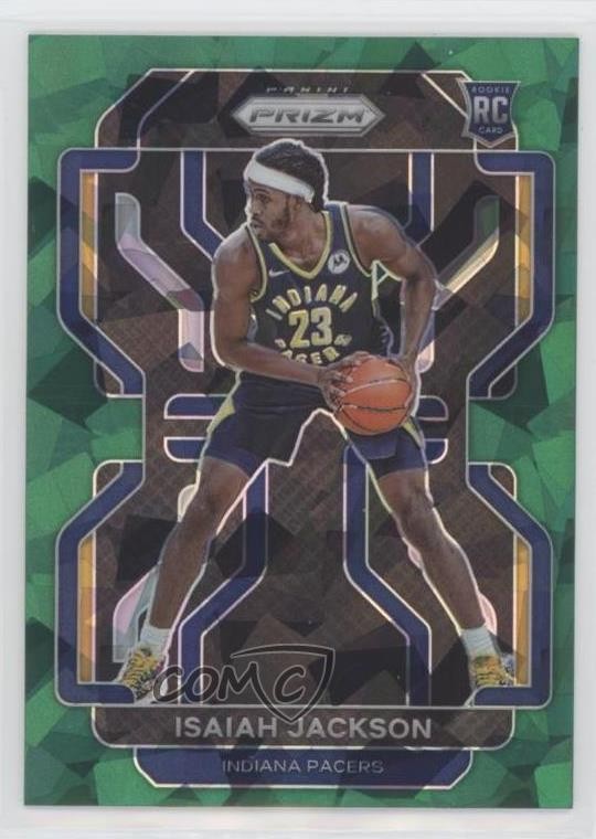 2021-22 Panini Prizm Green Ice Prizm Isaiah Jackson #309 Rookie RC 09br