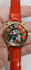 Christmas Themed Frosty the Snowman Watch - New Battery - Working