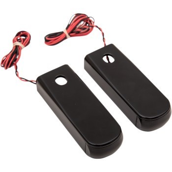 Alloy Art Black Red/Smoke LED Strut Mount Marker Lights for Harley FLHC 18-20