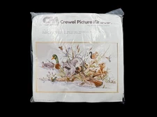 Vintage 1979 CM Crewel Picture Kit Woodlands Scene 36”x 22” Sealed NOS
