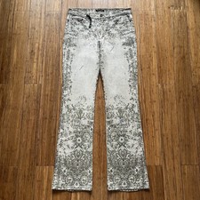 Women  s Vintage Roberto Cavalli Printed Pants Size M Made in Italy Beige Khaki