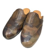 1piu1uguale3/ (Uno Pi? Uno Uguale Tre) Camouflage Wingtip Mules Brown Size: 44