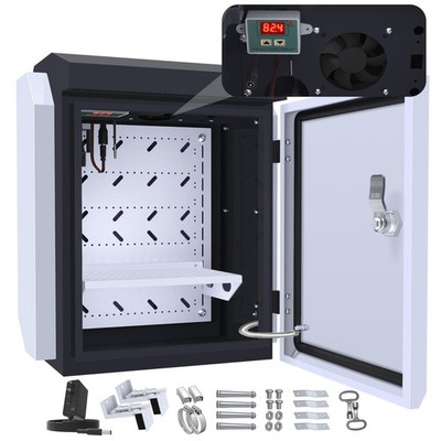 Outdoor Electrical Box with Thermostat and Fan, Precise Temperature Control 0...