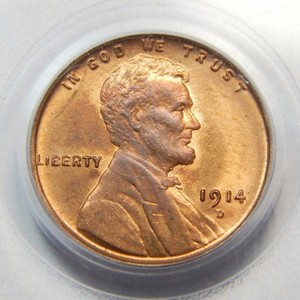 1914-D Lincoln Cent Wheat Penny, Better Date Denver Mint Issue, great condition