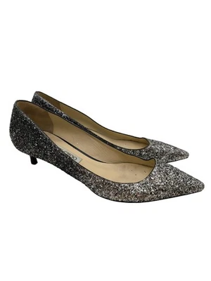 JIMMY CHOO Stiletto Dames Escarpins T EU 40,5 argenté élégant - Photo 1/4