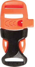 Liberty Mountain Whistle Buckle Set - 3/4" Orange Side Release with Cordlock 